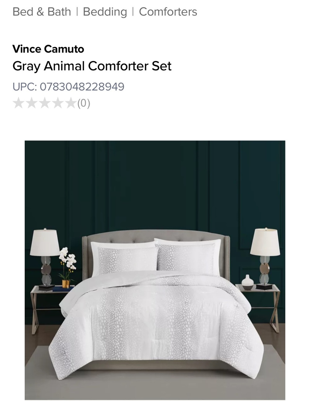 Vince Camuto Animal Pattern Queen Comforter